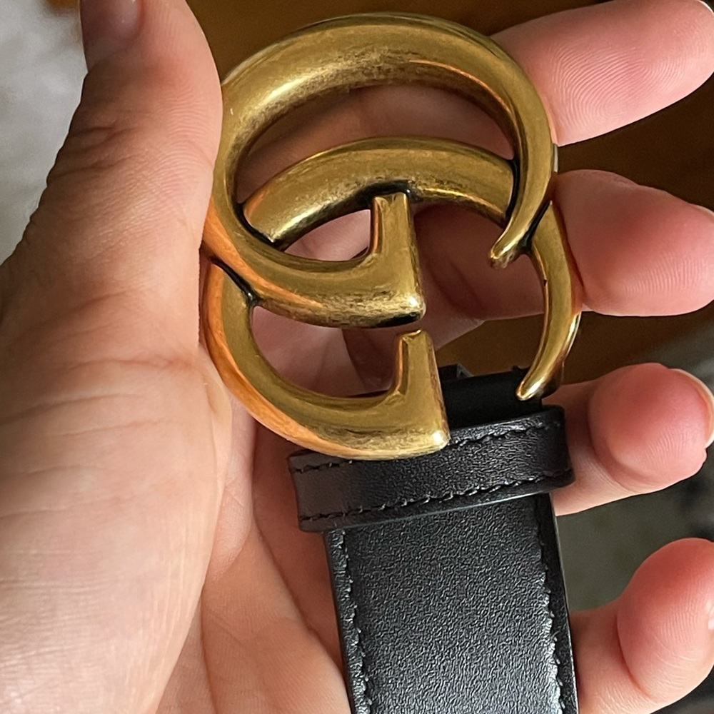 Black Leather Gucci Belt